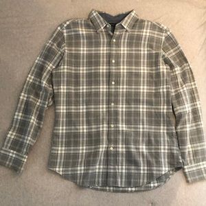 Grey Striped Flannel Shirt - Banana Republic - M